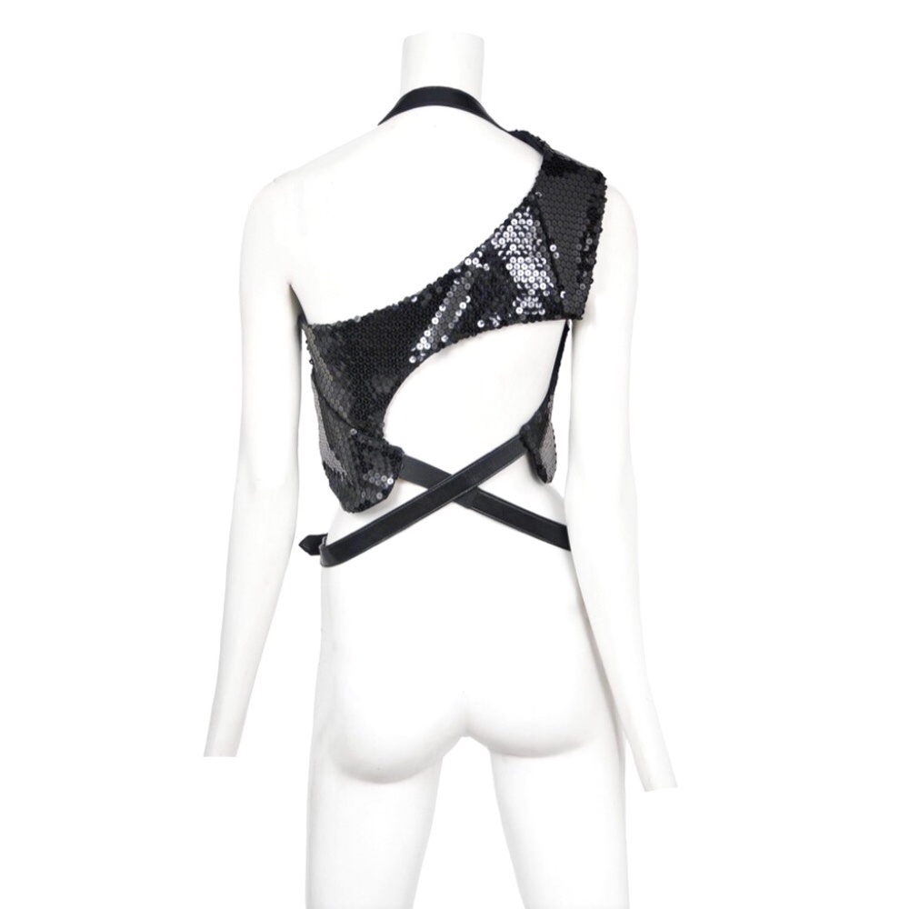 Comme des Garçons Spring 2010 Black Sequin Harness Vest